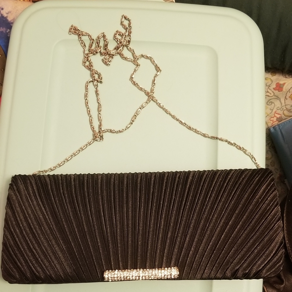 Black Clutch with Crystal Embellished Clasp